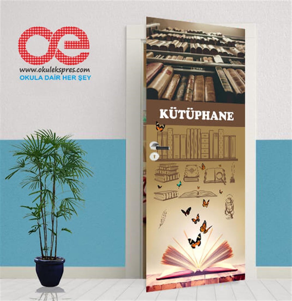 Kütüphane 5 Kitap Kapı Giydirme