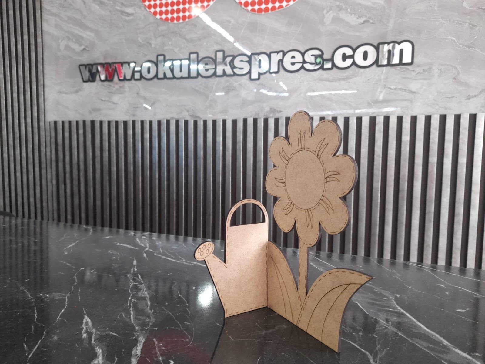 Ahşap Çiçek Boyama Anneler Günü Hediyesi