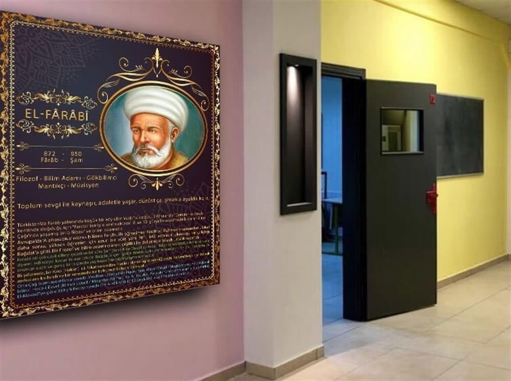 El Farabi Türk Büyükleri Poster Din Kültürü ve Ahlak bilgisi Sokağı