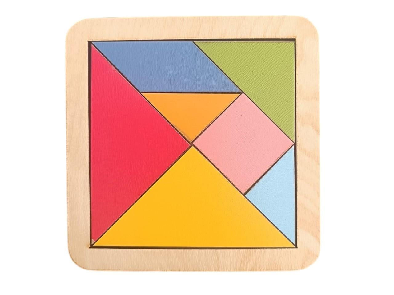 Okulekspres Tangram Ahşap Zeka Oyunu – Renkli Parçalarla Eğlenceli Şekil Tamamlama Oyunu