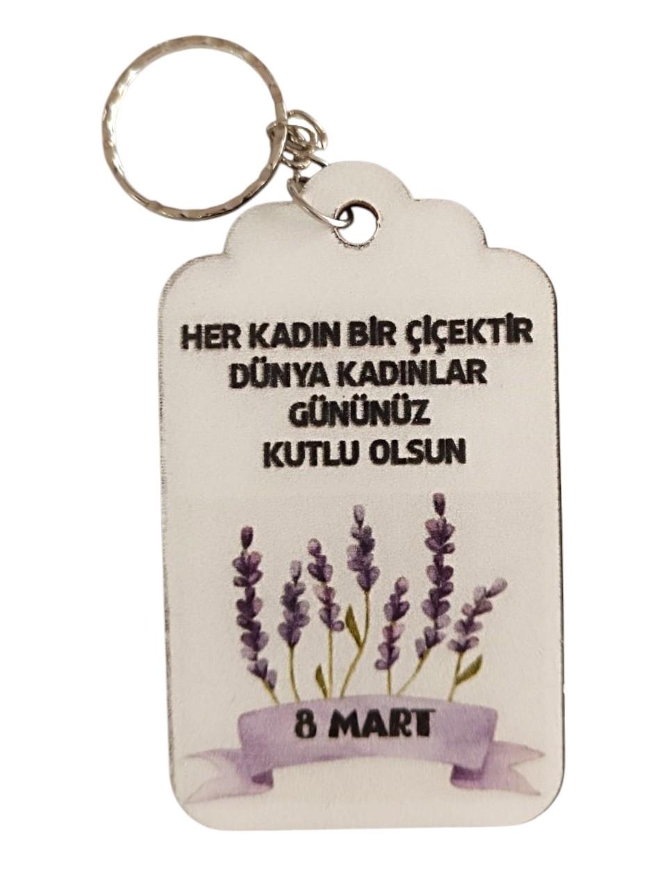 Okulekspres 8 Mart Kadınlar Günü MDF  Anahtarlık