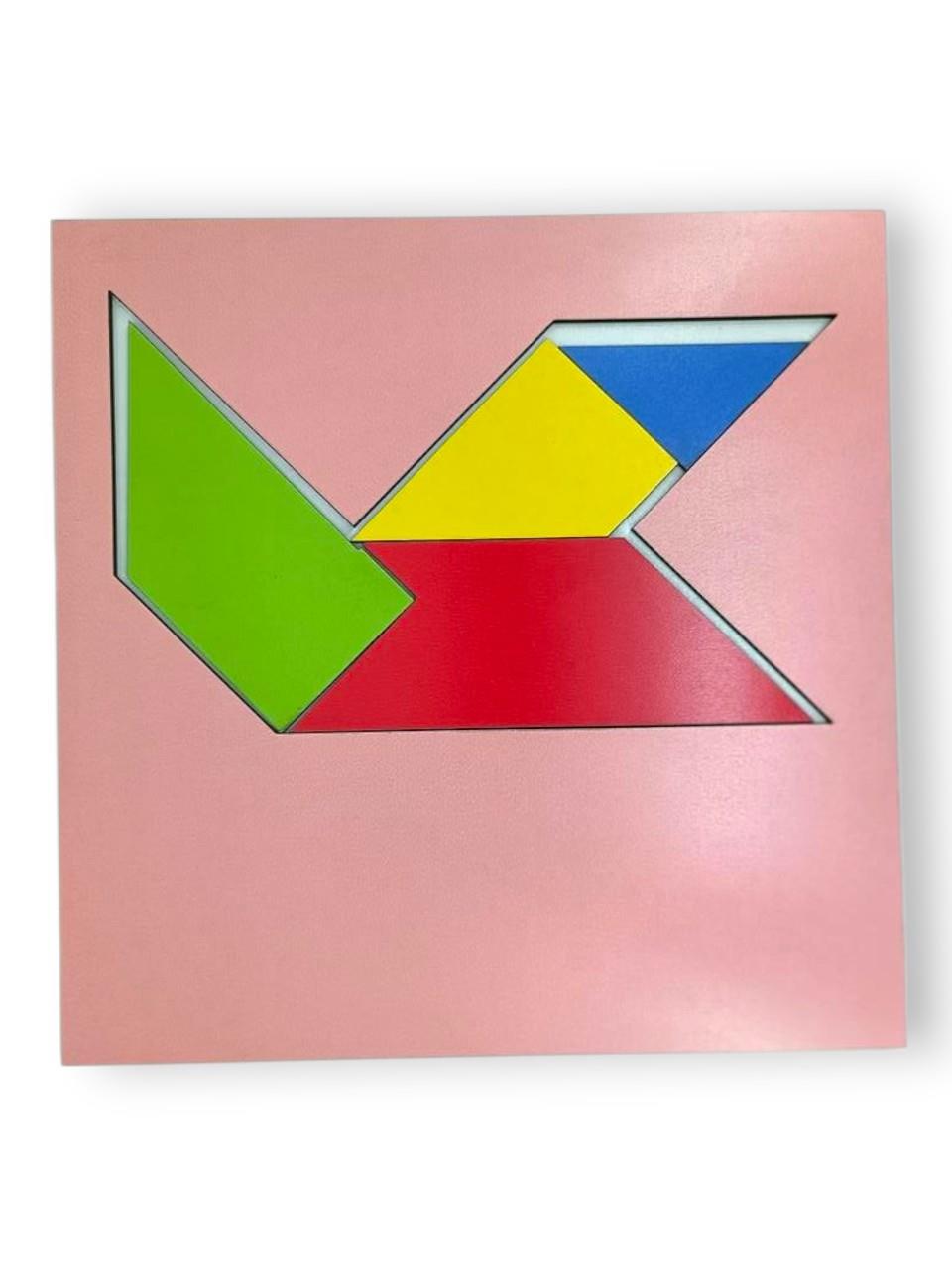 Ahşap Kare Tangram Zeka Oyunu Eğitici Çocuk Oyunu Oyuncak Şekilleri Öğreniyorum