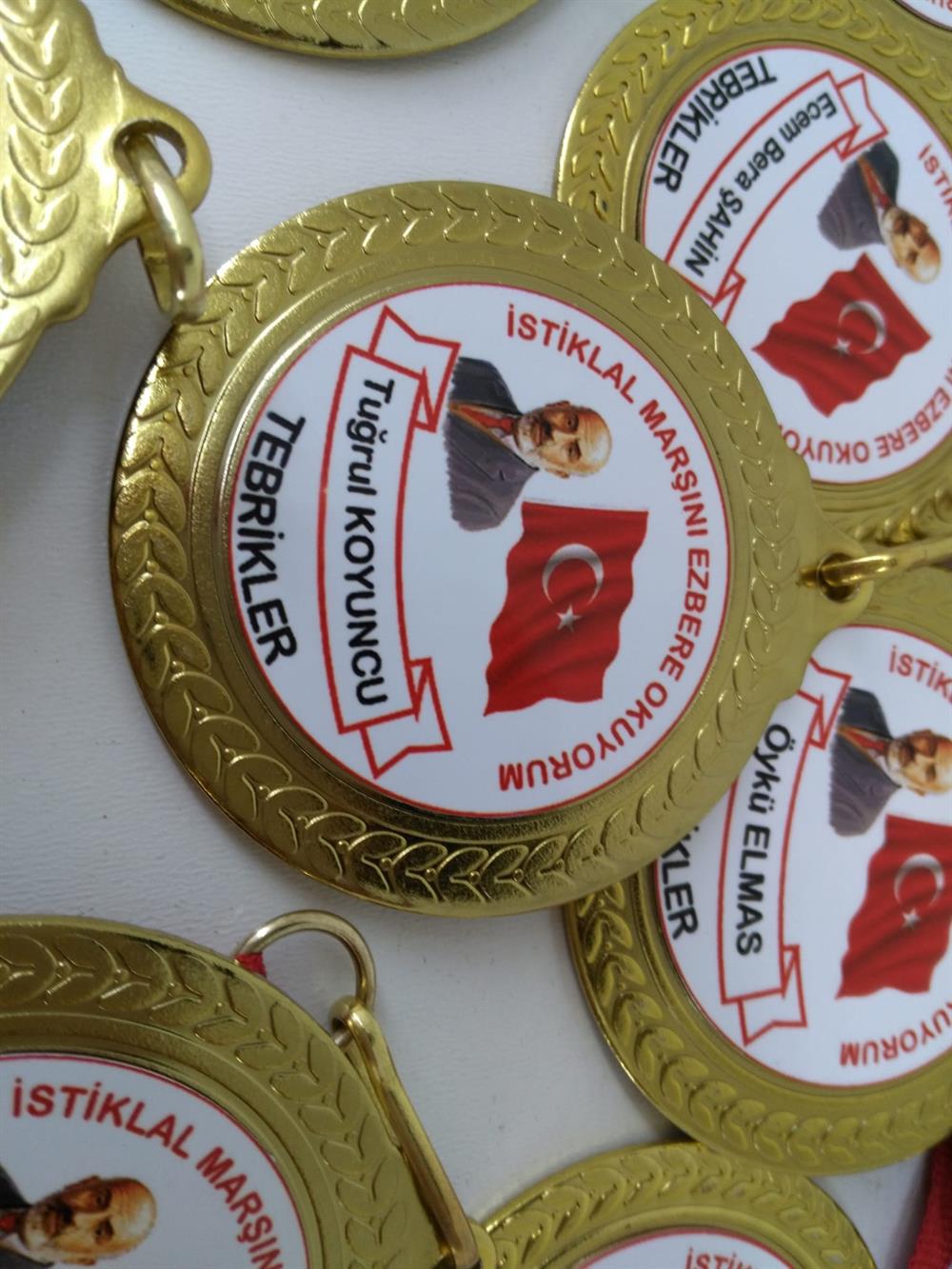 İstiklal Marşı Ezbere Okuyorum Temalı Dijital Baskılı Madalya 