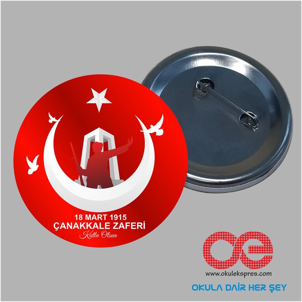 18 Mart Temalı Buton Rozet