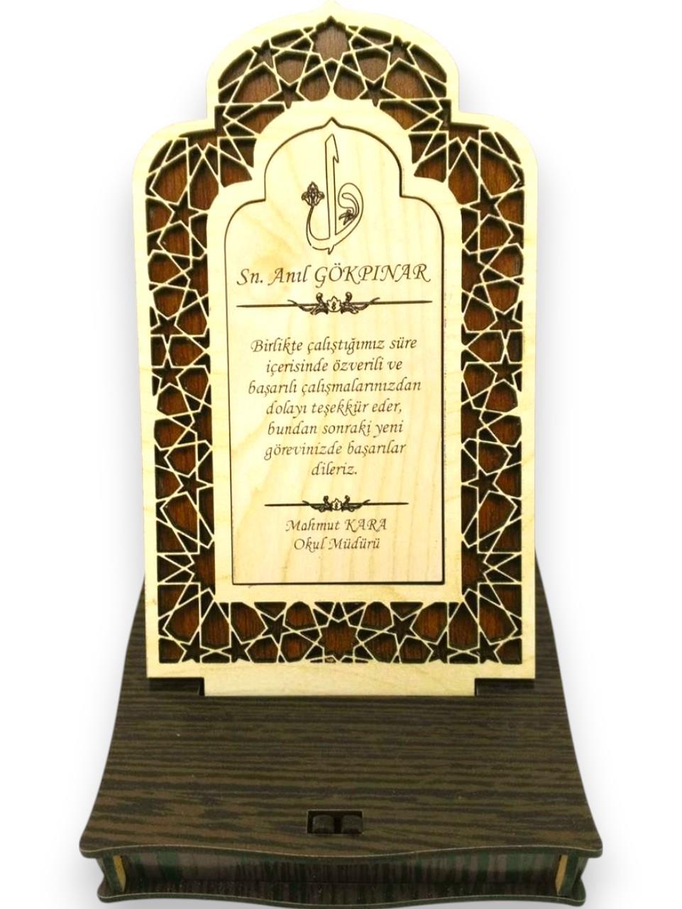 Kişiye Özel Ahşap Mdf Kutusunda Plaket