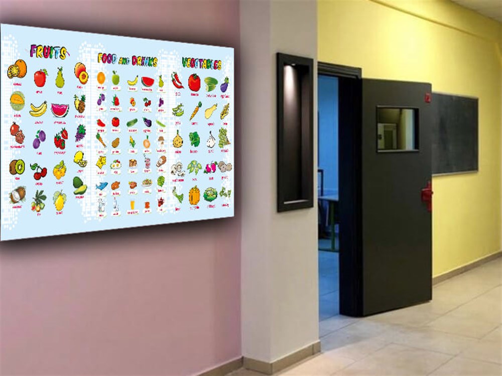 Fruıts Food and Drinks Vegetables İngilizce Poster Afiş