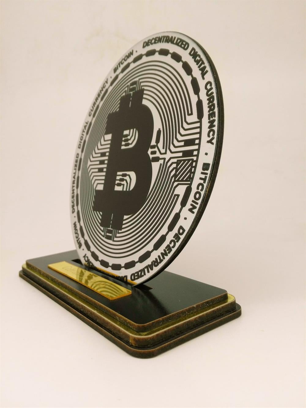 Bitcoin Para Kişiye Özel İsmli Masa Üzeri Dekor 20x20 cm