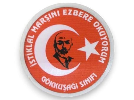 İstiklal Marşını Ezbere Okuyorum Temalı Mdf Buton Rozet
