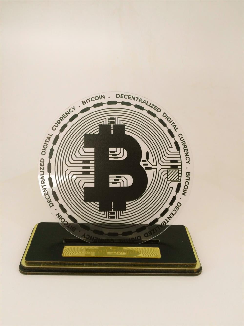 Bitcoin Para Kişiye Özel İsmli Masa Üzeri Dekor 20x20 cm