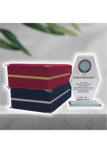 KRİSTAL KADİFE KUTULU PLAKET HEDİYELİK SET