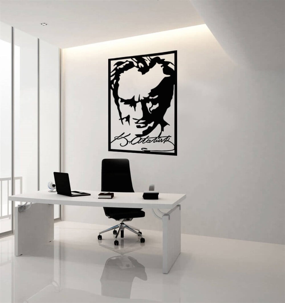 Mdf Lazer Kesim Atatürk Portresi Dekor Tablo
