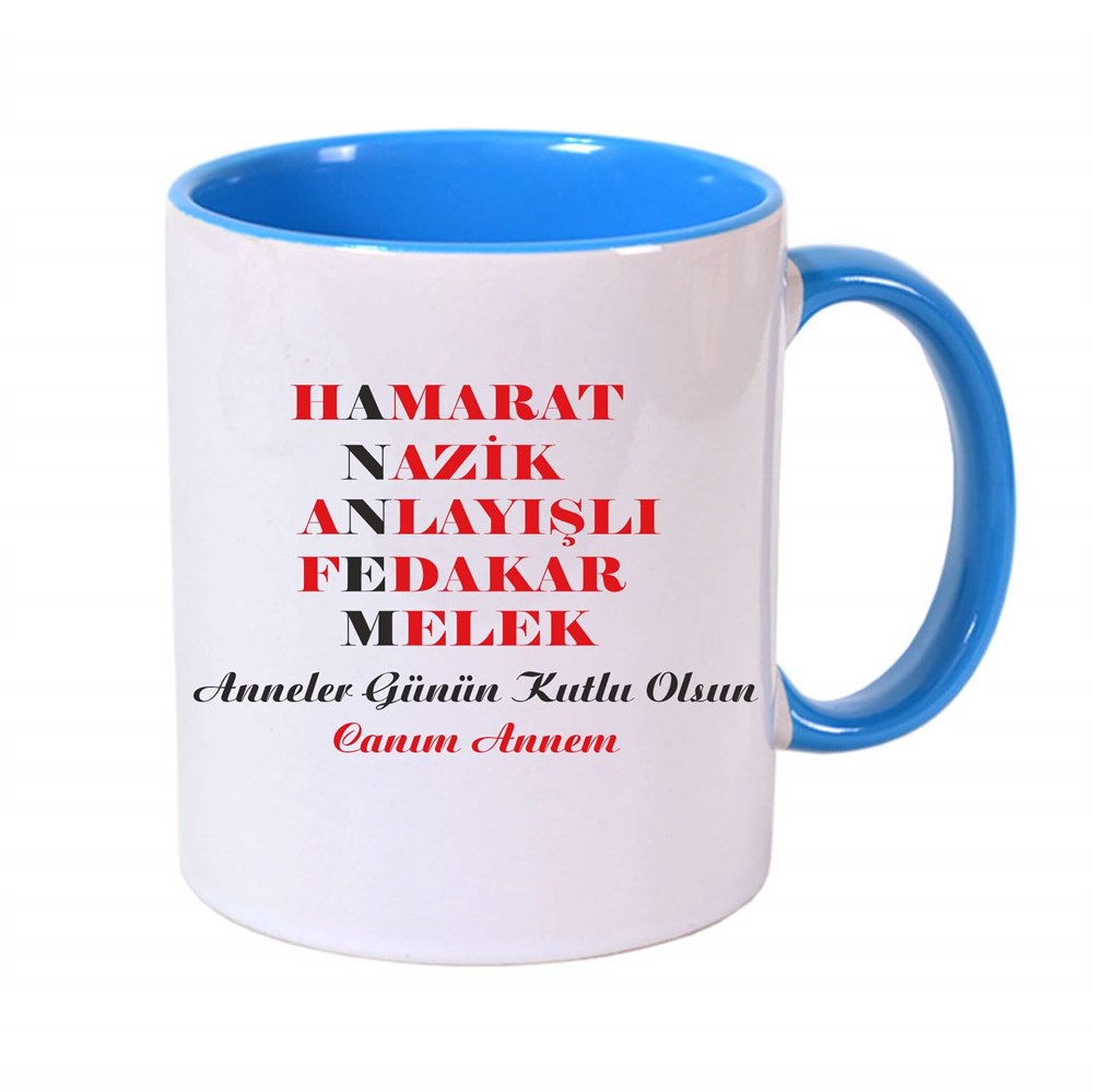 Anneler Günü Mavi Kupa Bardak