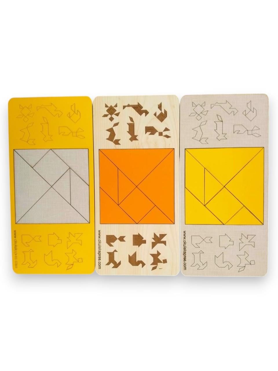 Ahşap Tangram Zeka Oyunu Eğitici Çocuk Oyunu Oyuncak Şekilleri Öğreniyorum
