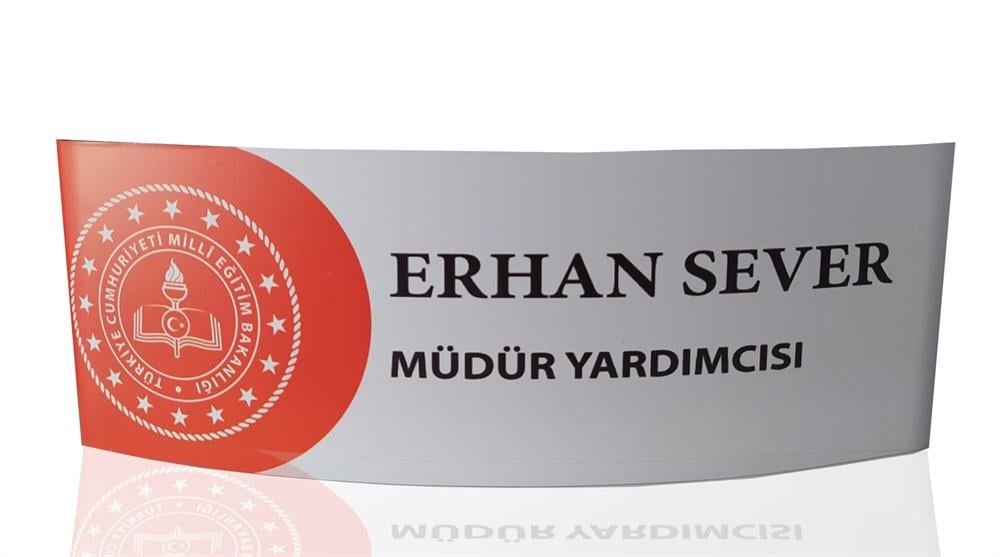 Bombeli Okul Kapı İsimliği Aliminyum Tabela