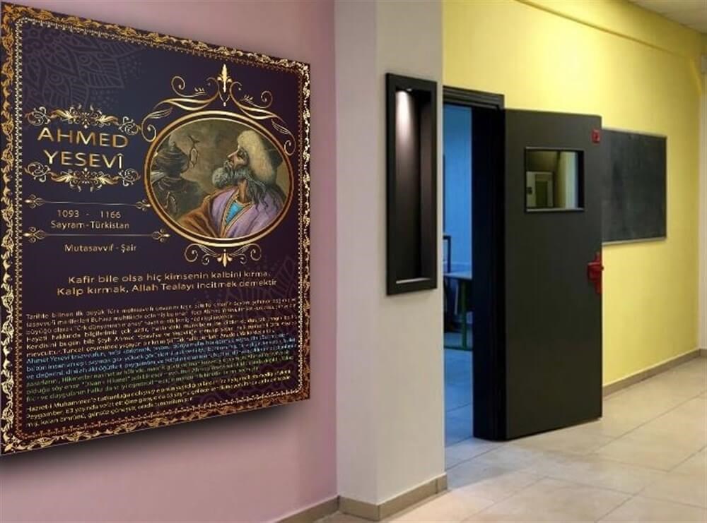 Ahmed Yesevi Türk Büyükleri Poster Din Kültürü ve Ahlak bilgisi Sokağı