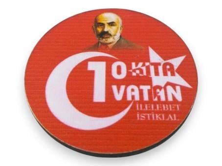 10 Kıta 1 Vatan Temalı Mdf Buton Rozet