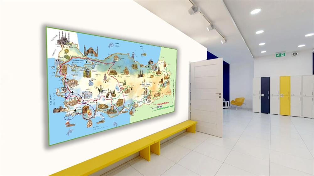 Türkiye Turistik Simgeler Haritası 4 Afiş Poster