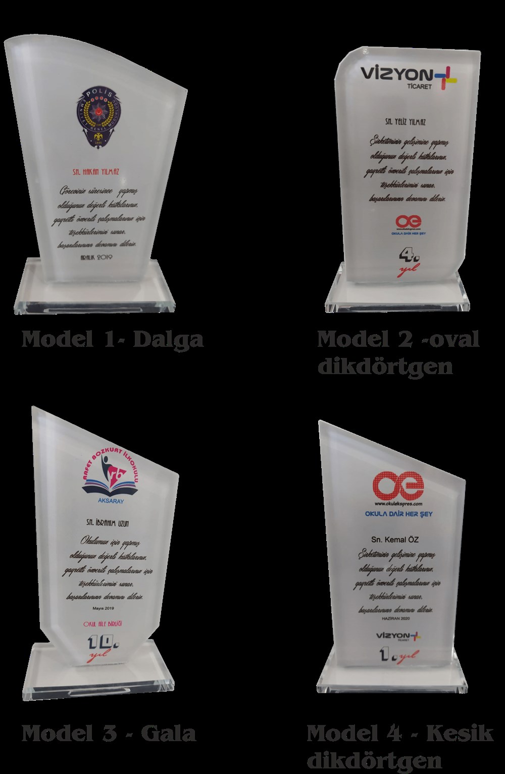 Kristal Cam Plaket