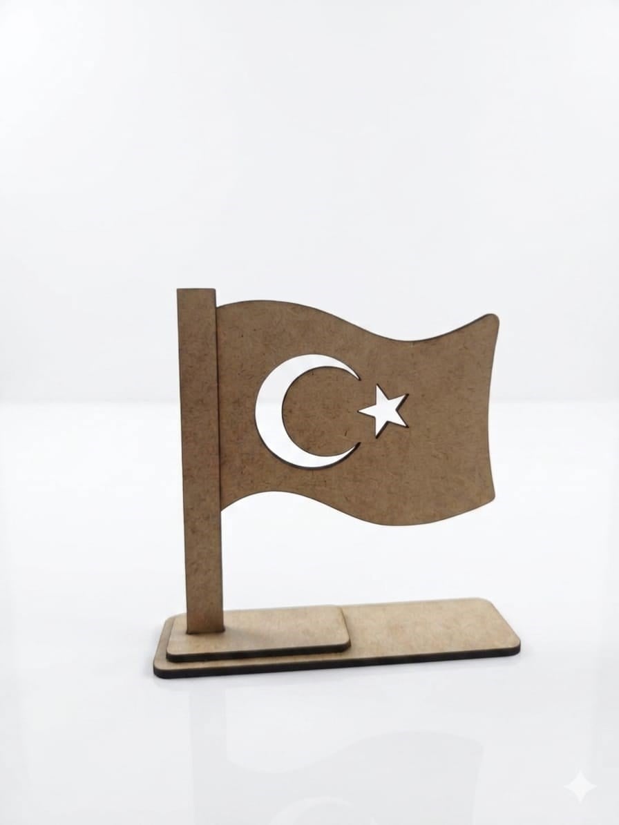 Okulekspres Ahşap Türk Bayrağı Kreş Anaokulu Etkinlik Boyama 