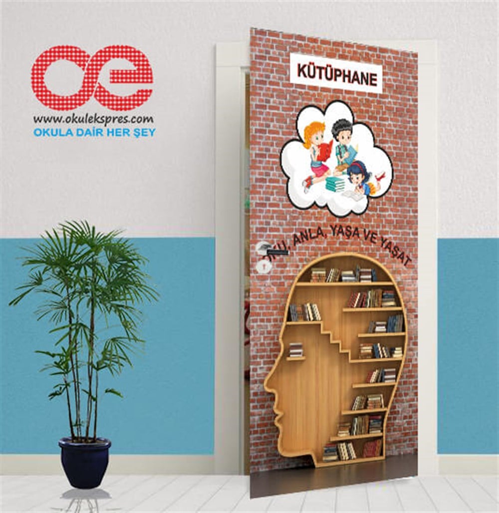 Kütüphane 8 Kitap Kapı Giydirme