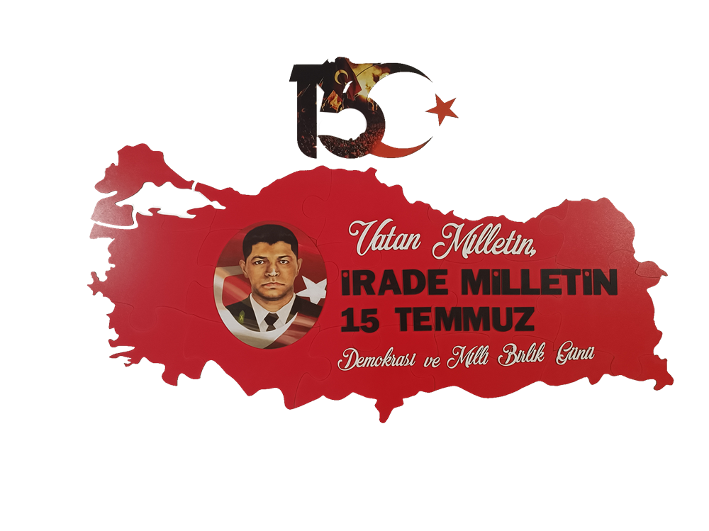 15 Temmuz Demokrasi Ve Milli Birlik Günü Köşesi-Panosu Lazer Kesim Mdf