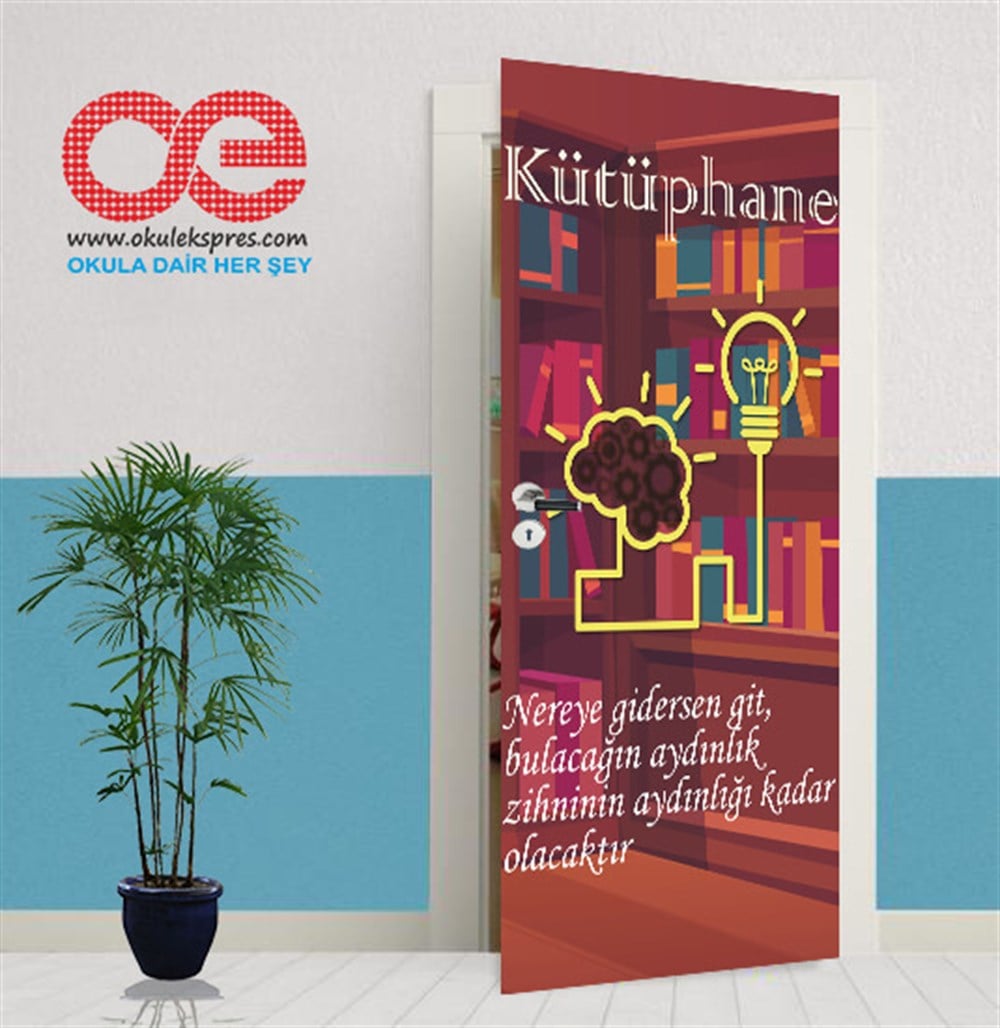 Kütüphane 4 Kitap Kapı Giydirme