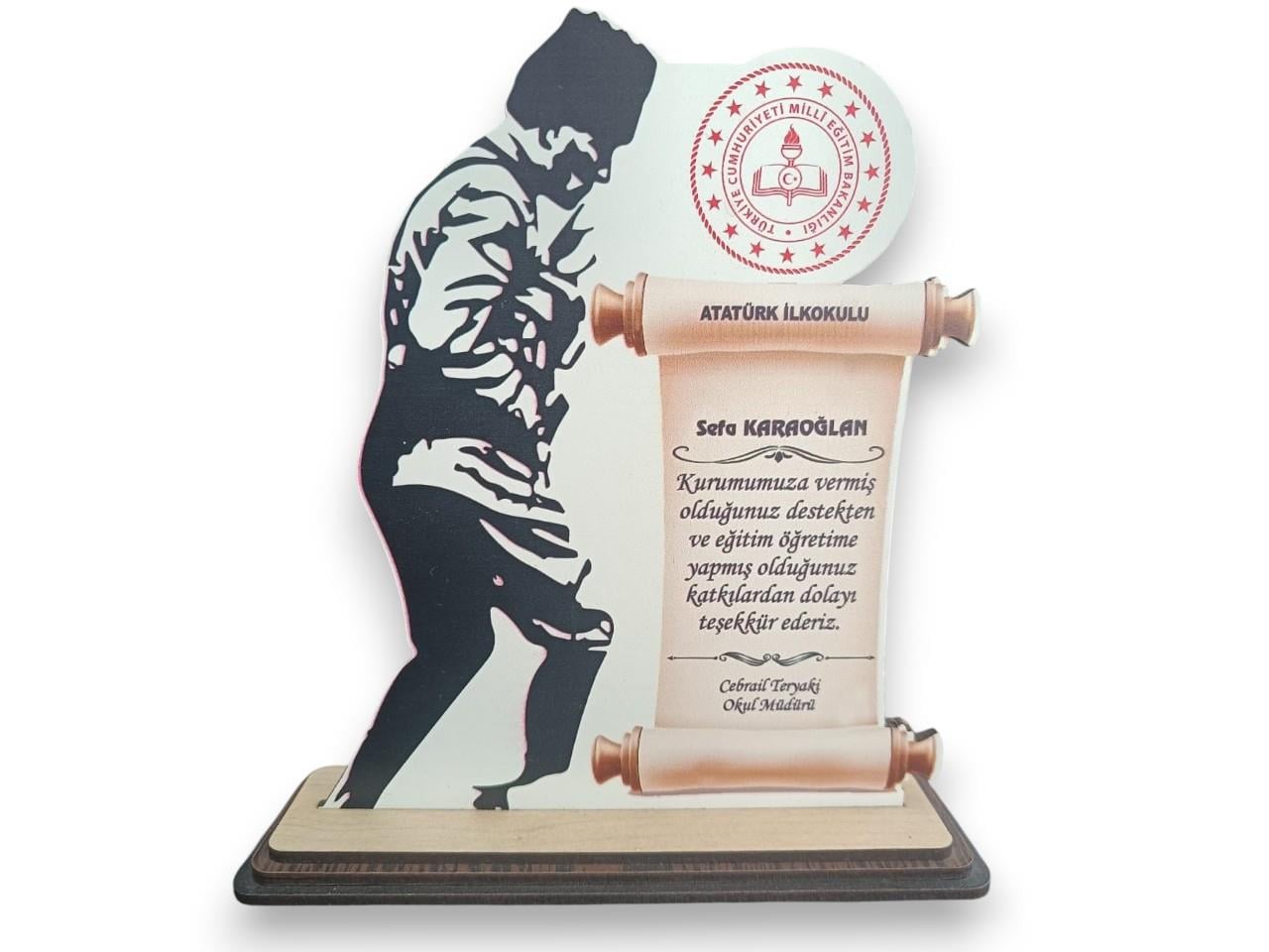 Kişiye Özel Atatürk Pleksi Plaket