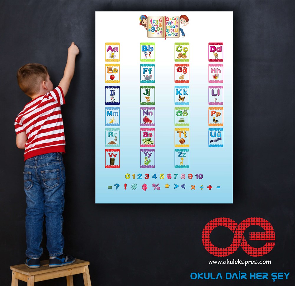 4-Harfleri-Sayıları Öğreniyorum  Anaokulu- İlkokul Poster-Afiş.