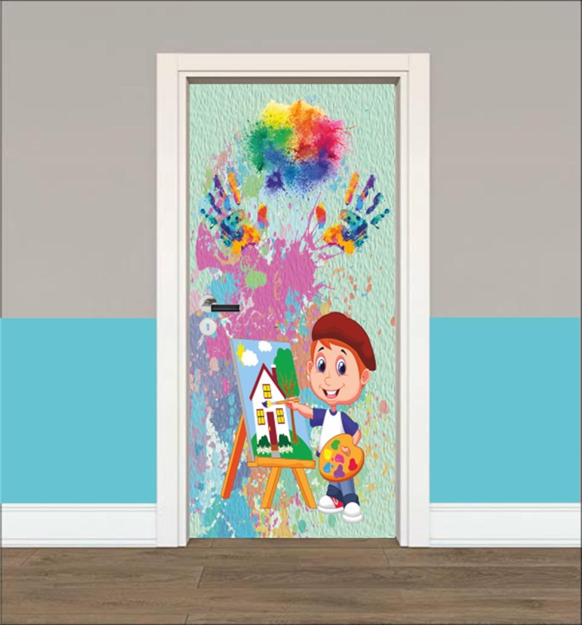 Görsel Sanatlar Minik Ressam Kapı Giydirme