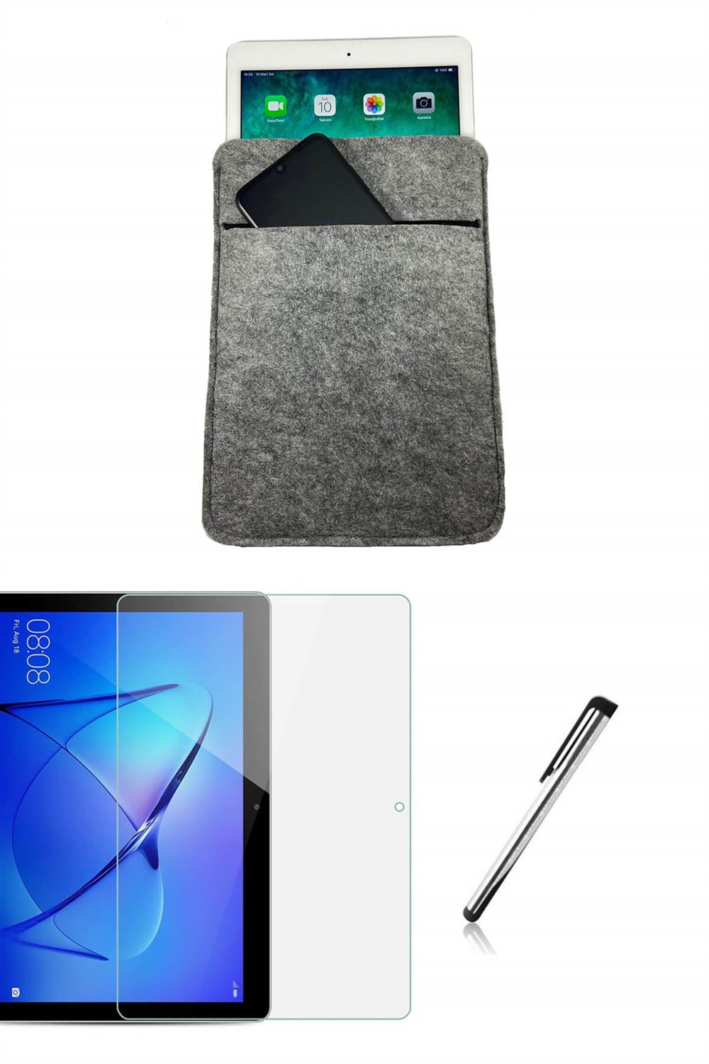 Huawei MediaPad T5 10.1 inç Özel Tasarım Tablet Kılıfı Seti I Esepetim.com