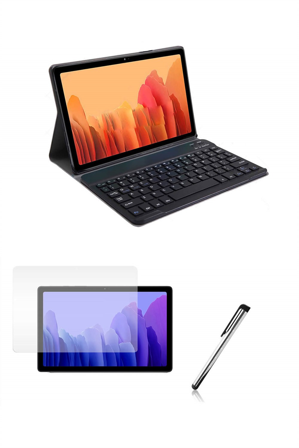 Moserini Samsung Galaxy Tab A7 T500 - T507 10.4" inç Klavyeli, Smart Tablet  Kılıfı, Mıknatıslı - Siyah + Cam Ekran Koruyucu + Kalem, Set! | Esepetim.com