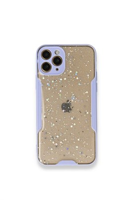 iPhone 12 Pro Max Platin Silikon Silvery Telefon Kılıfı - Simli