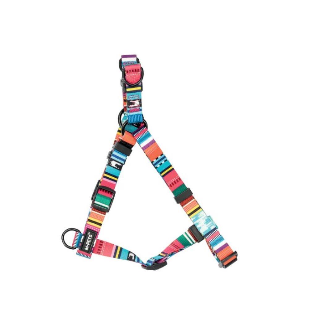 M-Pets Urban Style Jazz Stripes M Kilit Mekanizmalı Göğüs Tasması (Göğüs 50 - 75 cm)