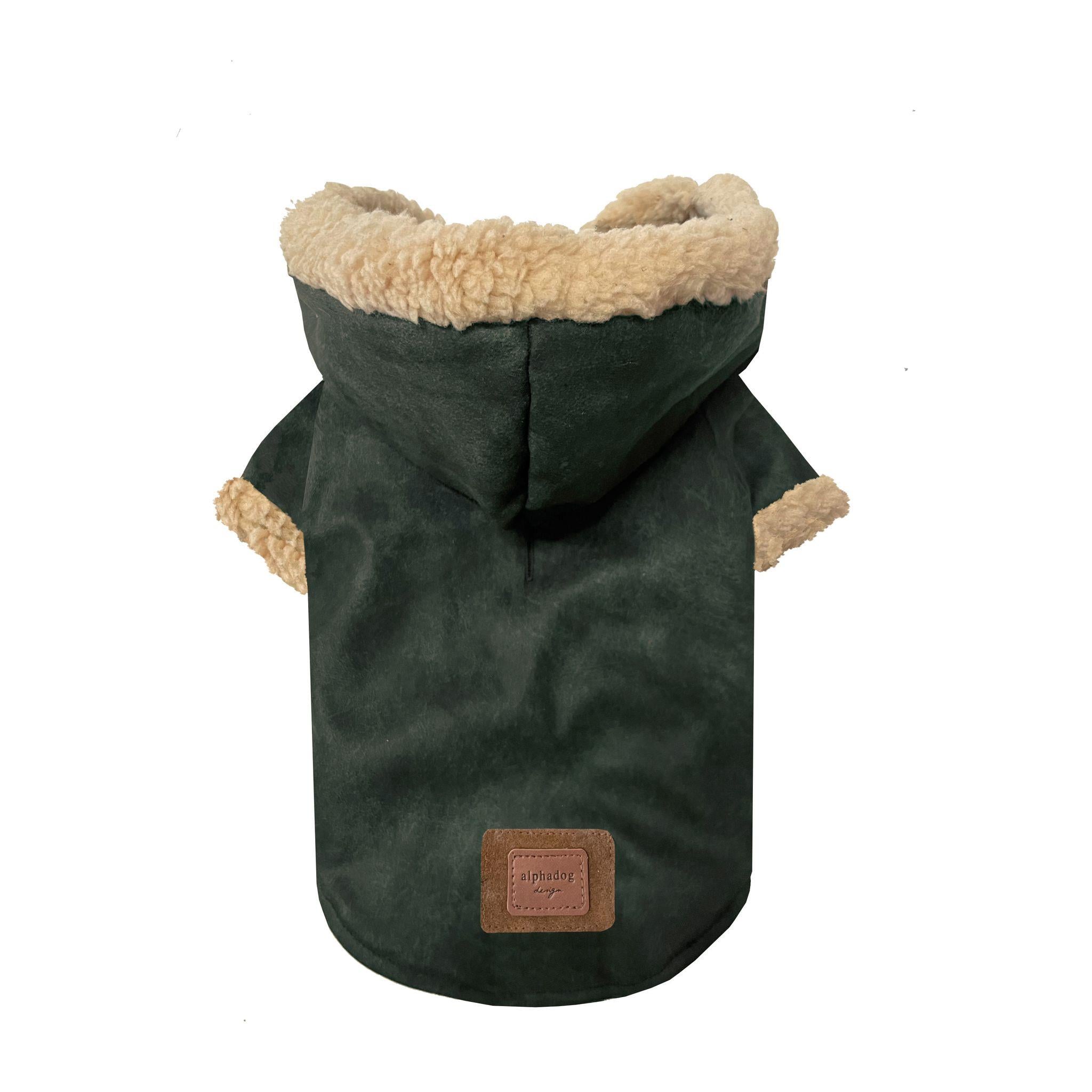 Alphadog Green Coat Süet Küçük Irk Köpek Kabanı
