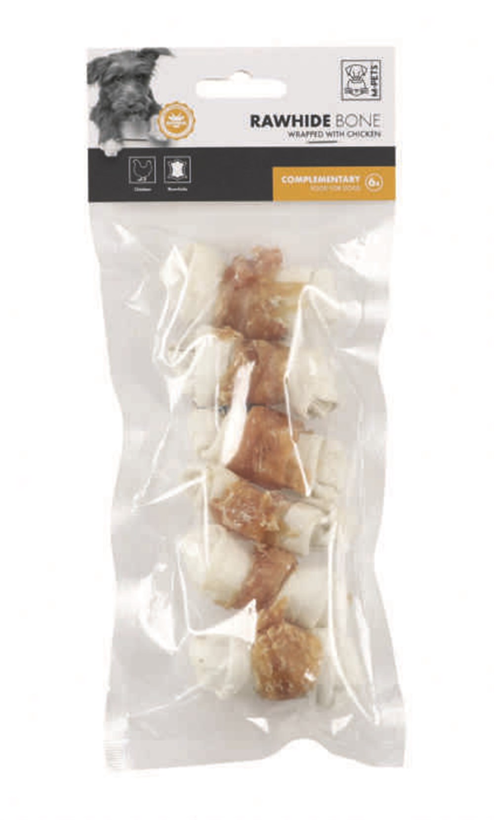 M-Pets Tavuk Eti Sargılı Köpek Kemiği 14 gr x 6 Adet