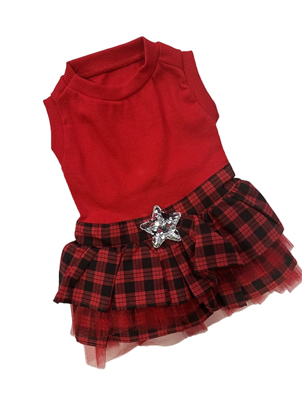 Tütülü Kırmızı Küçük Irk Köpek Elbisesi (1 kg-11 kg arası köpeklere uygun bedenlerde)