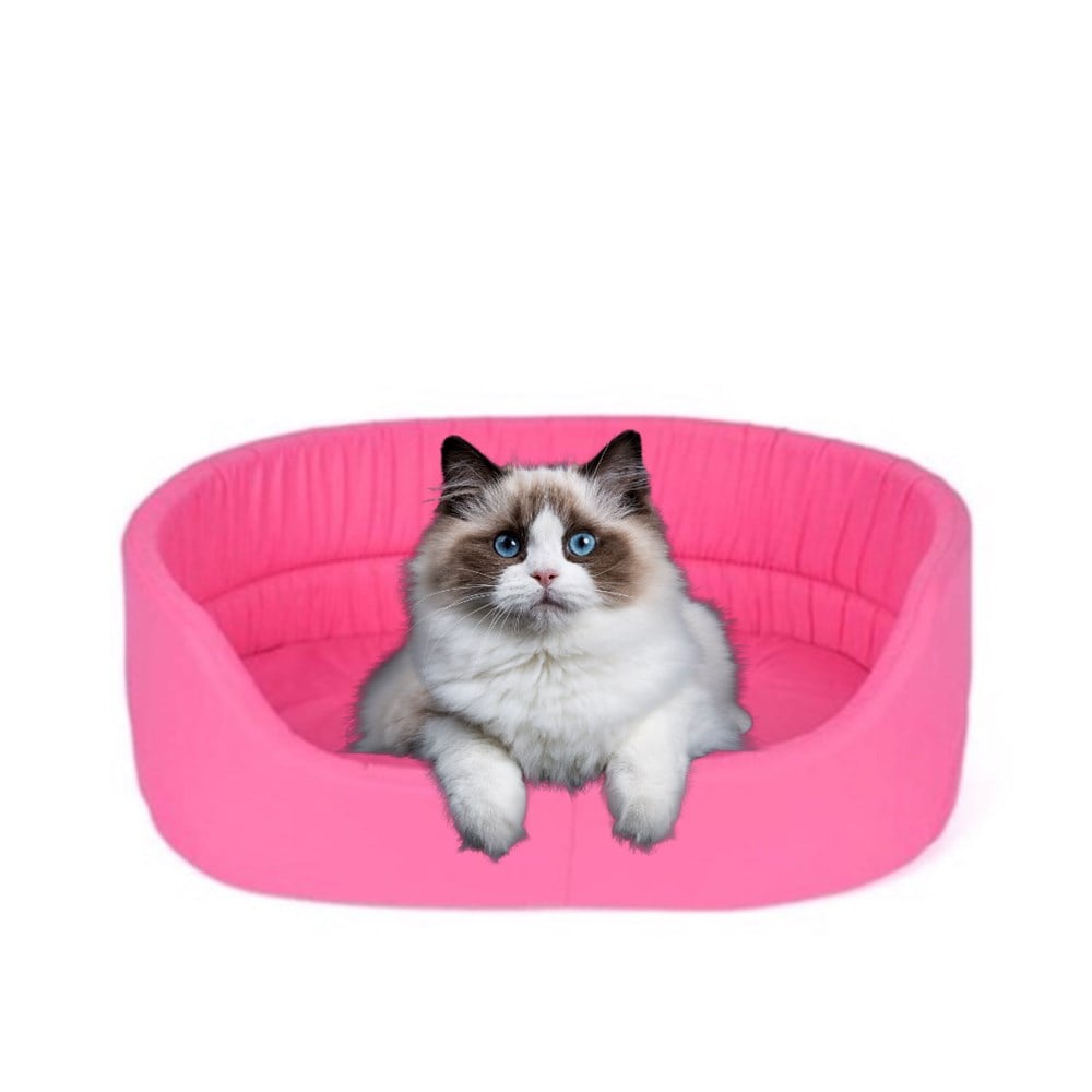 Pembe Kedi ve Köpek Yatağı 56x41x20 Cm