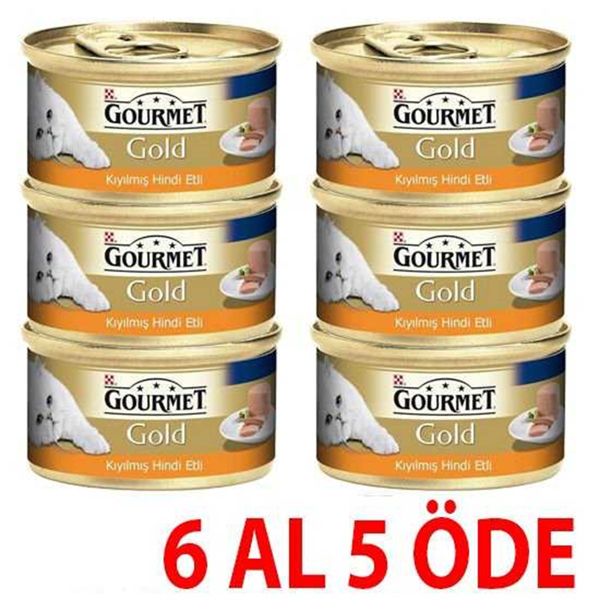 Gourmet Gold Kıyılmış Hindili Yetişkin Kedi Konservesi 85 gr (6 Al 5 Öde)