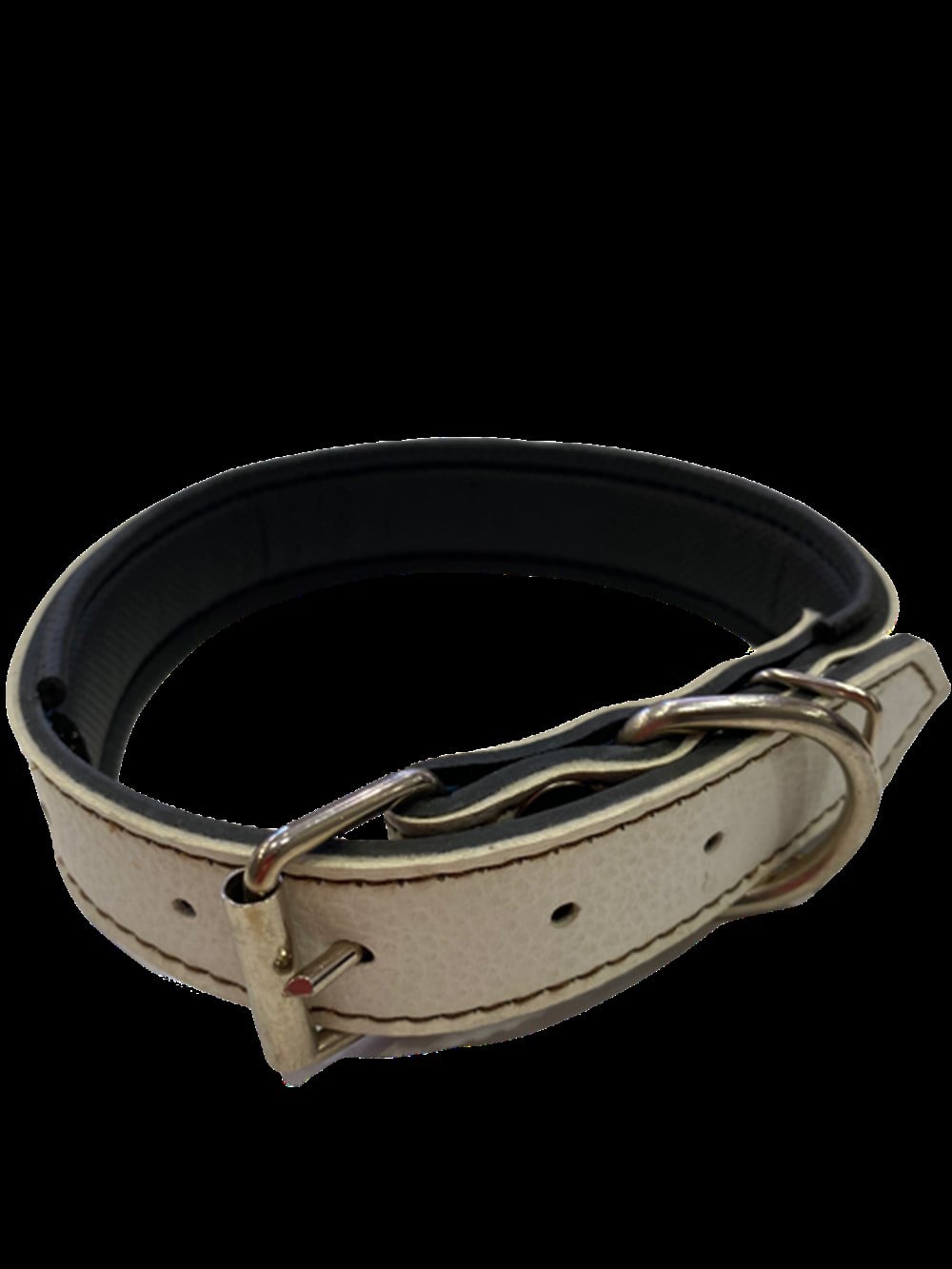 Beyaz Deri Boyun Tasması 3 cm x 40-55 cm