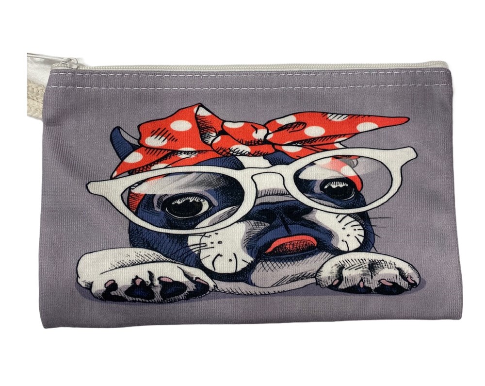Bandanalı Köpekli Cüzdan/Çanta 19 x 12 cm