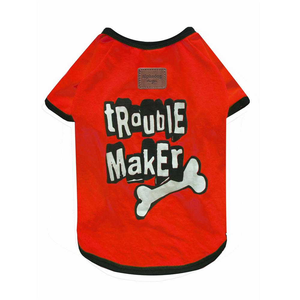 Alphadog Trouble Maker Kırmızı Küçük Irk Köpek T-shirtü