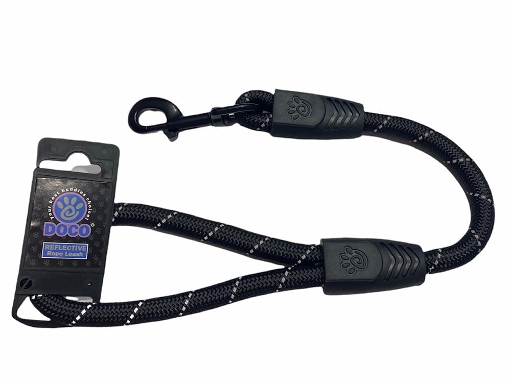 Doco Traffic Reflektörlü Siyah Kısa Halat Gezdirme Kayışı 13 mm x 50 cm