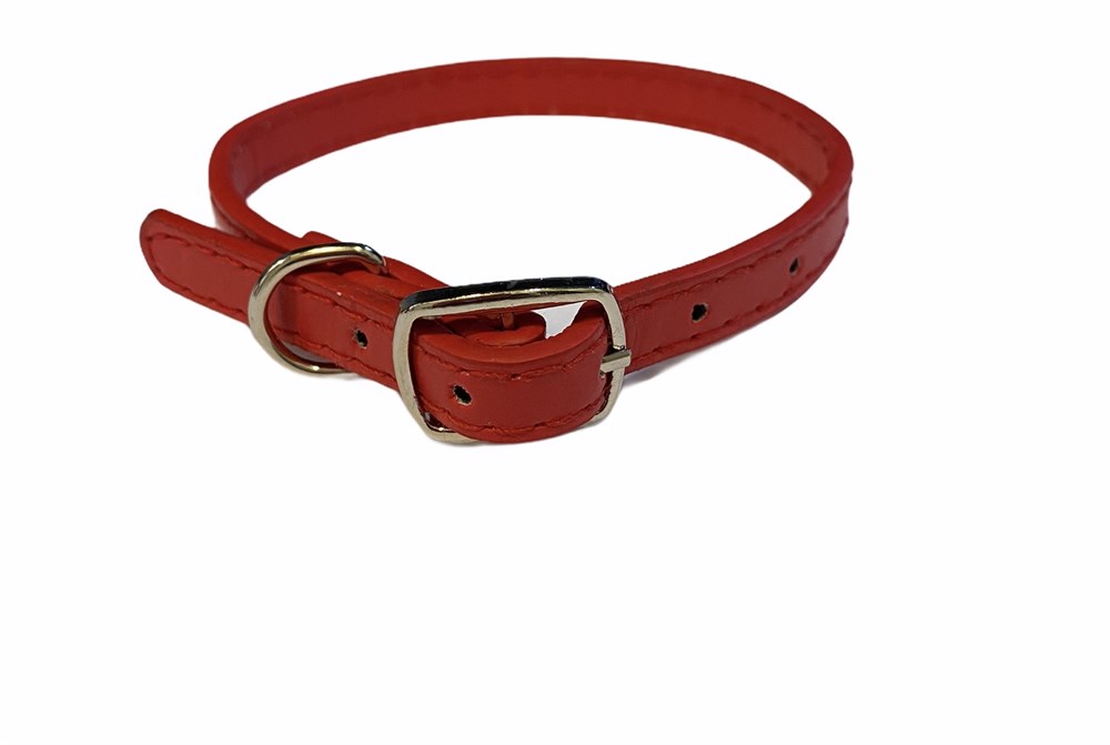 Kırmızı Deri Kedi ve Köpek Boyun Tasması