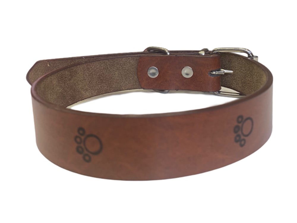 Doglife Pati Desenli Kahverengi Deri Boyun Tasması 2,5 cm x Boyun:36-46 cm