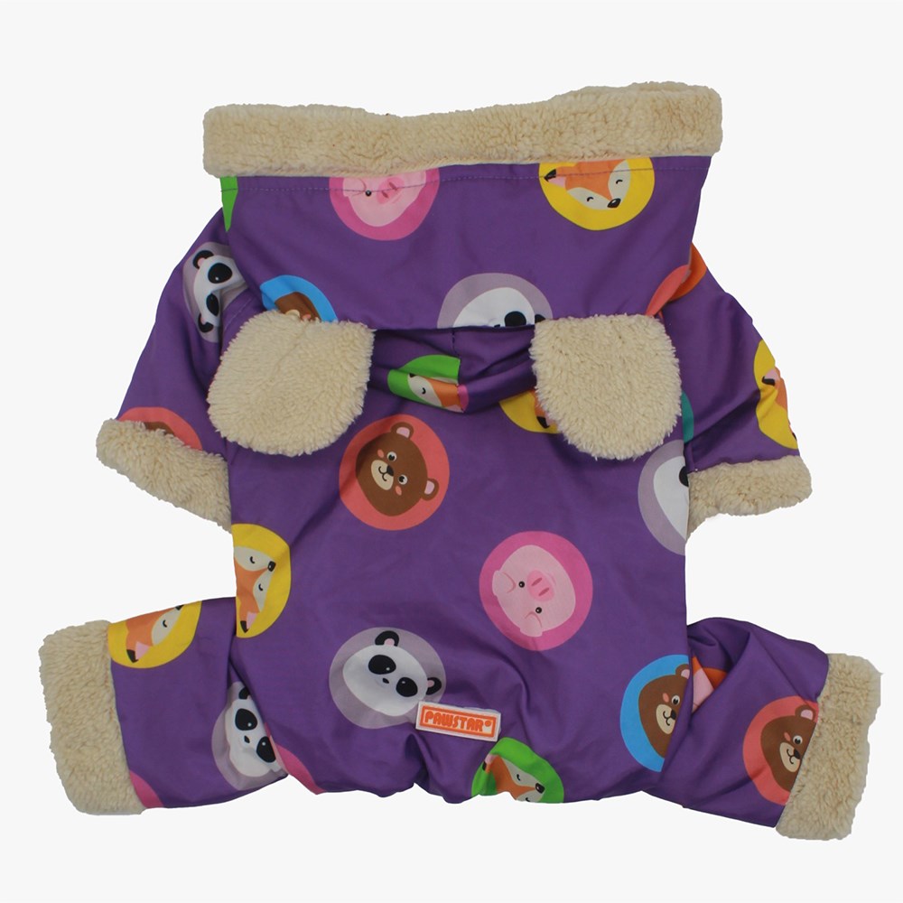 Pawstar Animals Violet Küçük Köpek Pofuduk Tulum Yağmurluk (1-11 kg arası köpeklere uygundur)