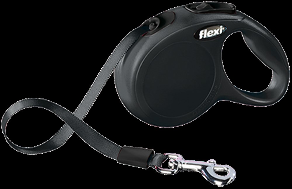 Flexi New Classic Siyah Otomatik Şerit Gezdirme Tasması XS 3 m Max 12 kg