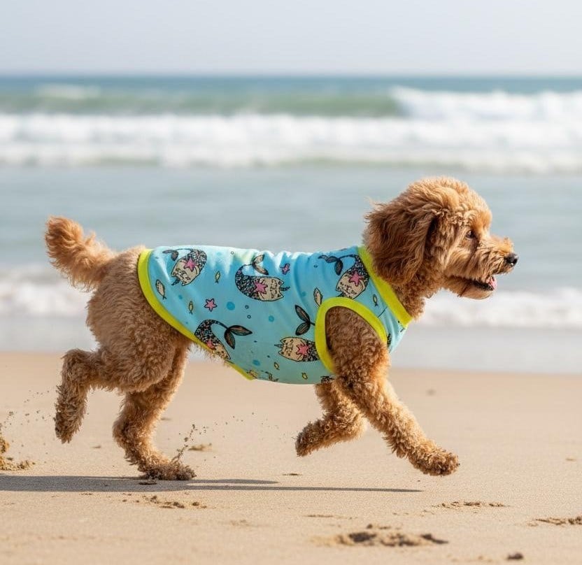 Miniş Mermaid Dream Küçük Irk Köpek Esnek Penye T-Shirt