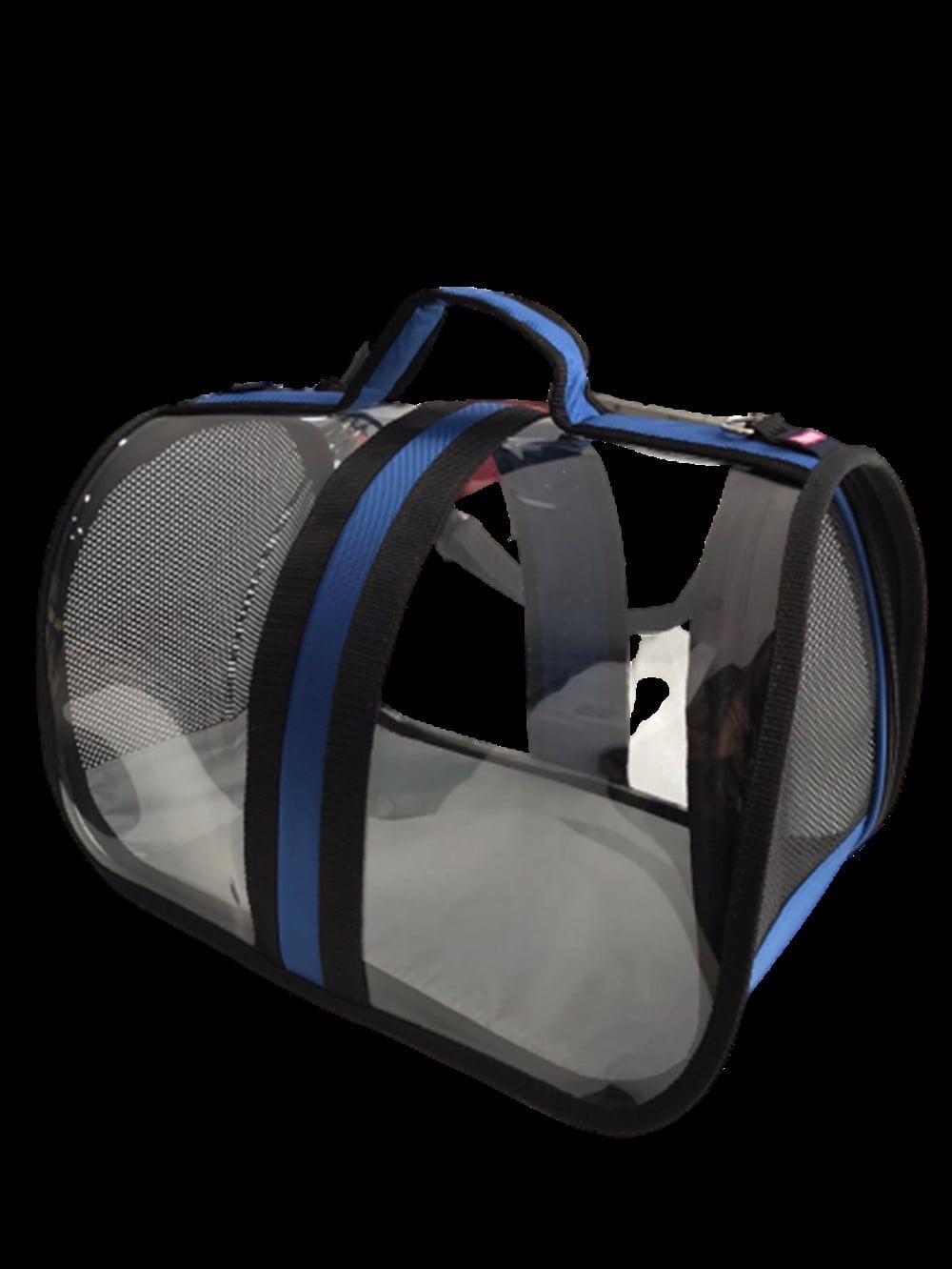 Bacco Milano Mavi Şeritli Şeffaf Taşıma Çantası 41 cm x 28 cm x 28 cm