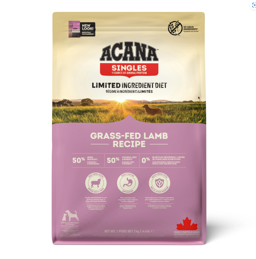 Acana Singles Grass-Fed Lamb 6 kg Kuzu Etli Tahılsız Köpek Maması