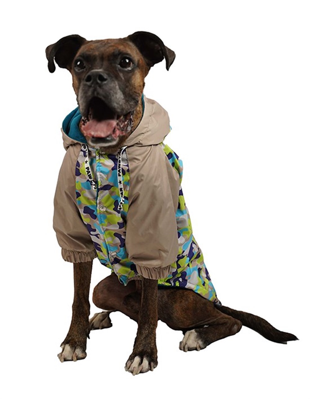 Pawstar Kamuflaj İçi Polar Orta-Büyük Irk Köpek Yağmurluğu